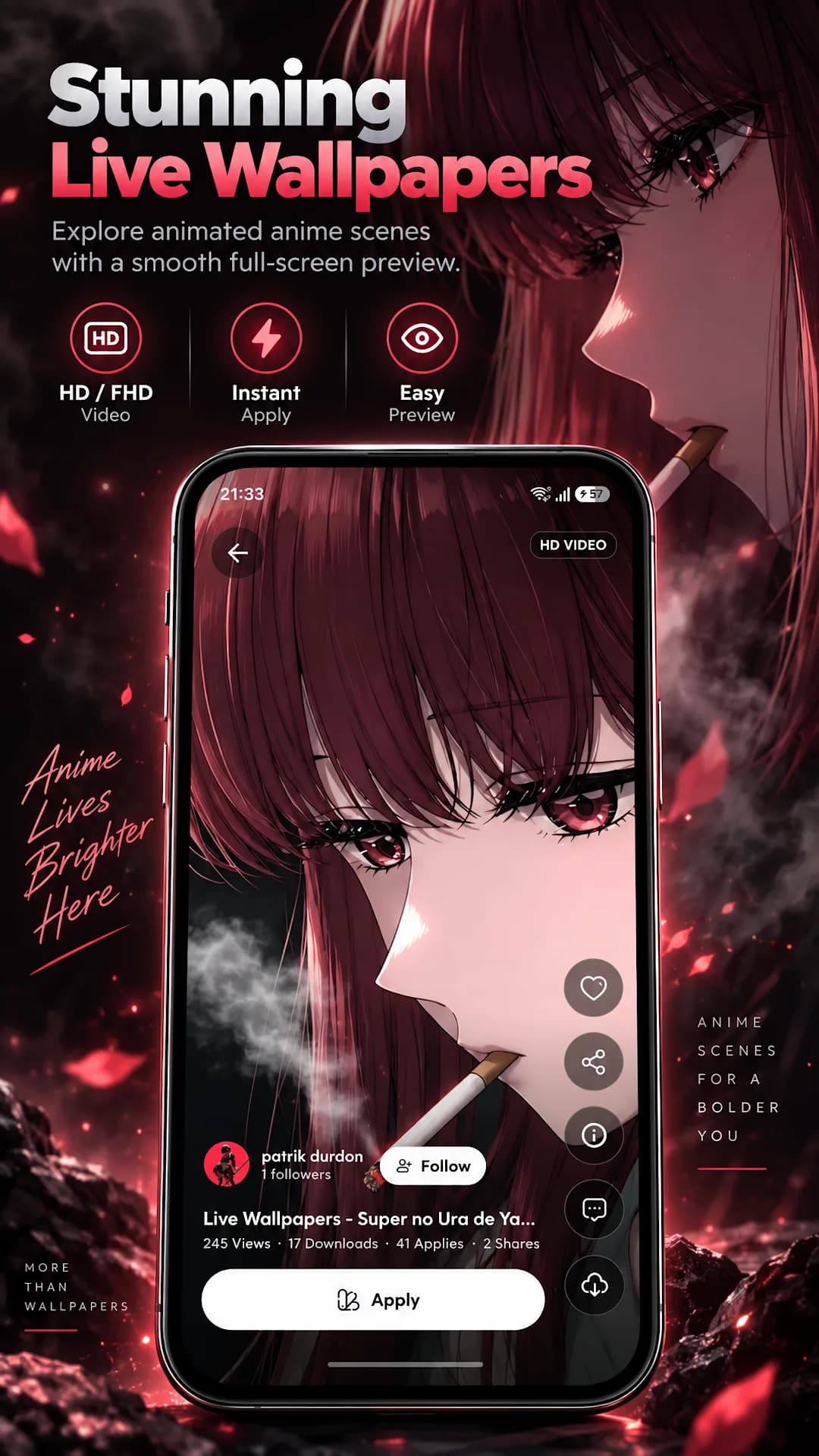 Anime Live Wallpapers مهكر — لقطة شاشة 2