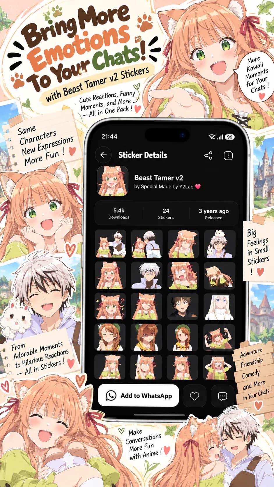 Anime Stickers مهكر — لقطة شاشة 3