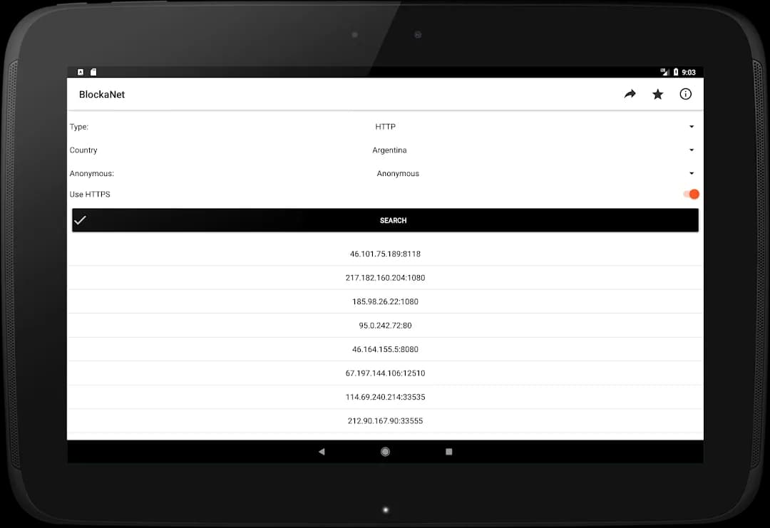 BlockaNet Proxy List مهكر — لقطة شاشة 5