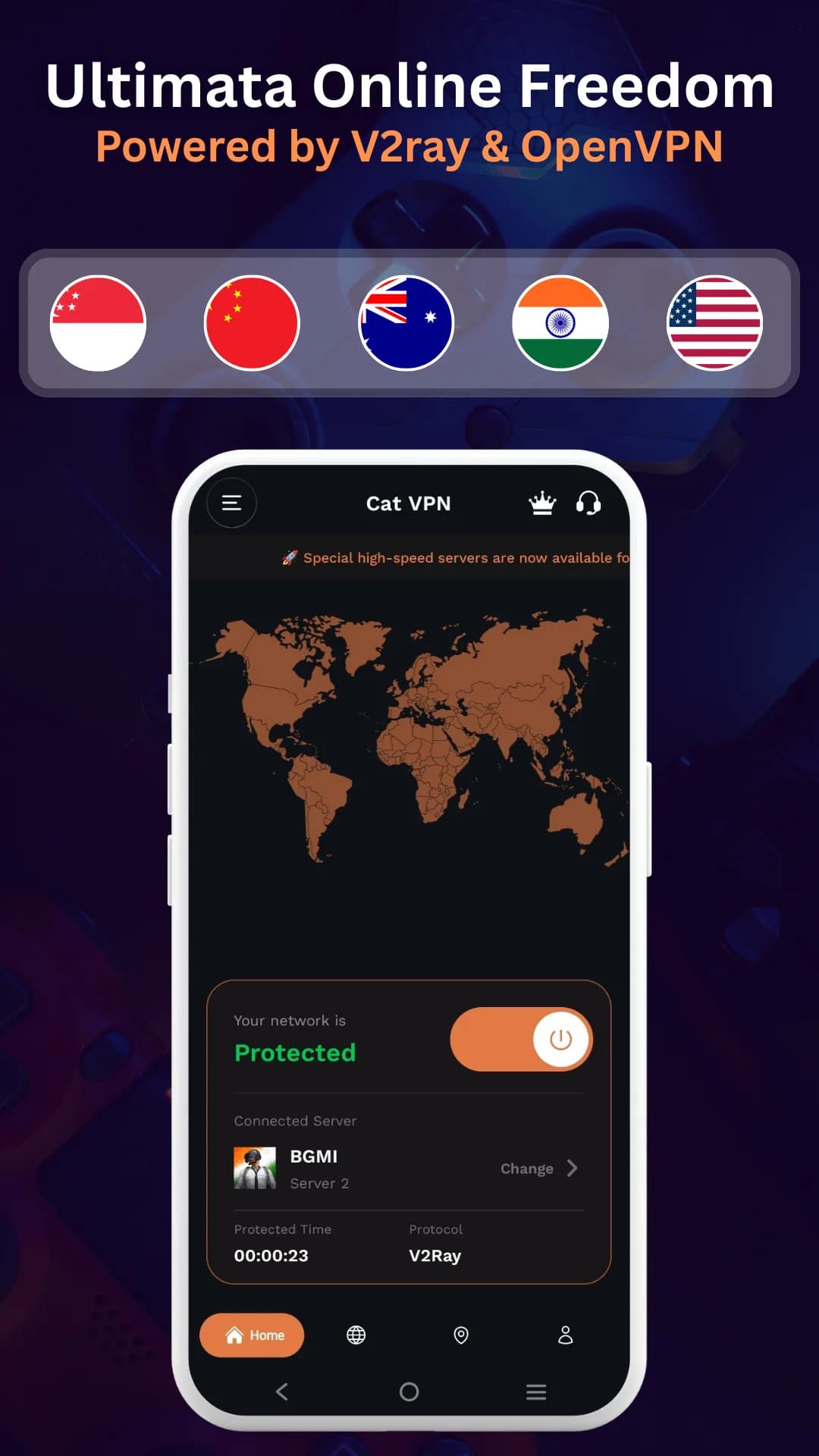 Cat VPN مهكر — لقطة شاشة 1