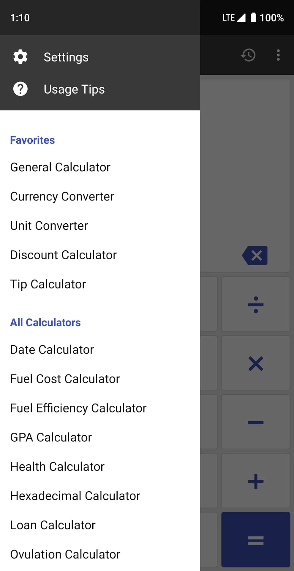 ClevCalc Calculator مهكر — لقطة شاشة 1