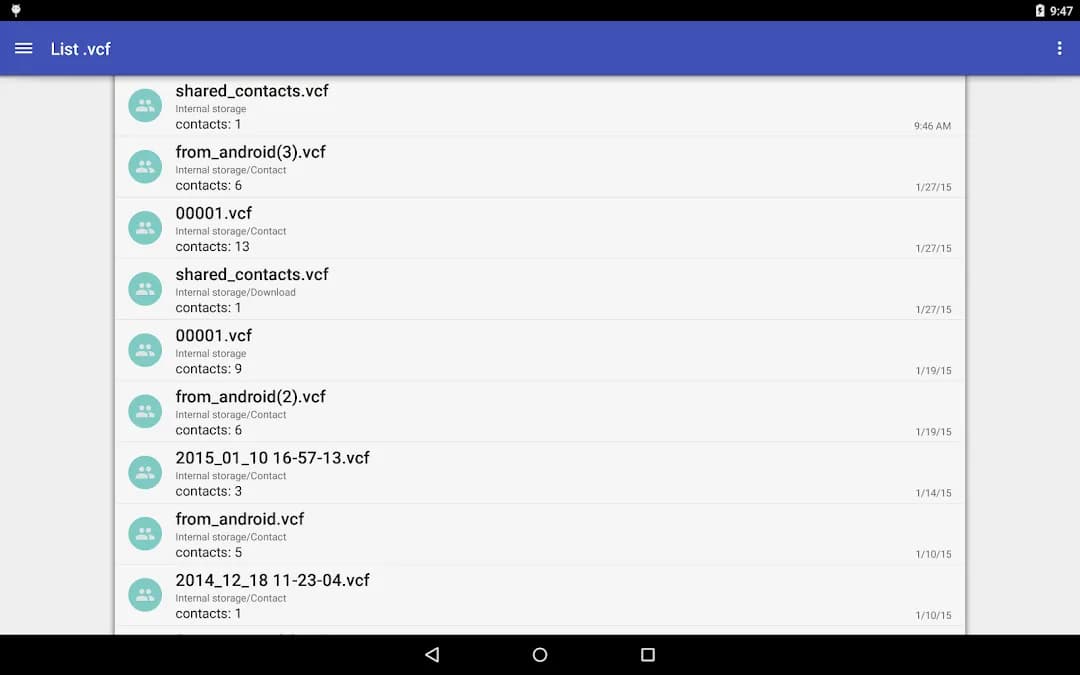 Contacts VCF مهكر — لقطة شاشة 8
