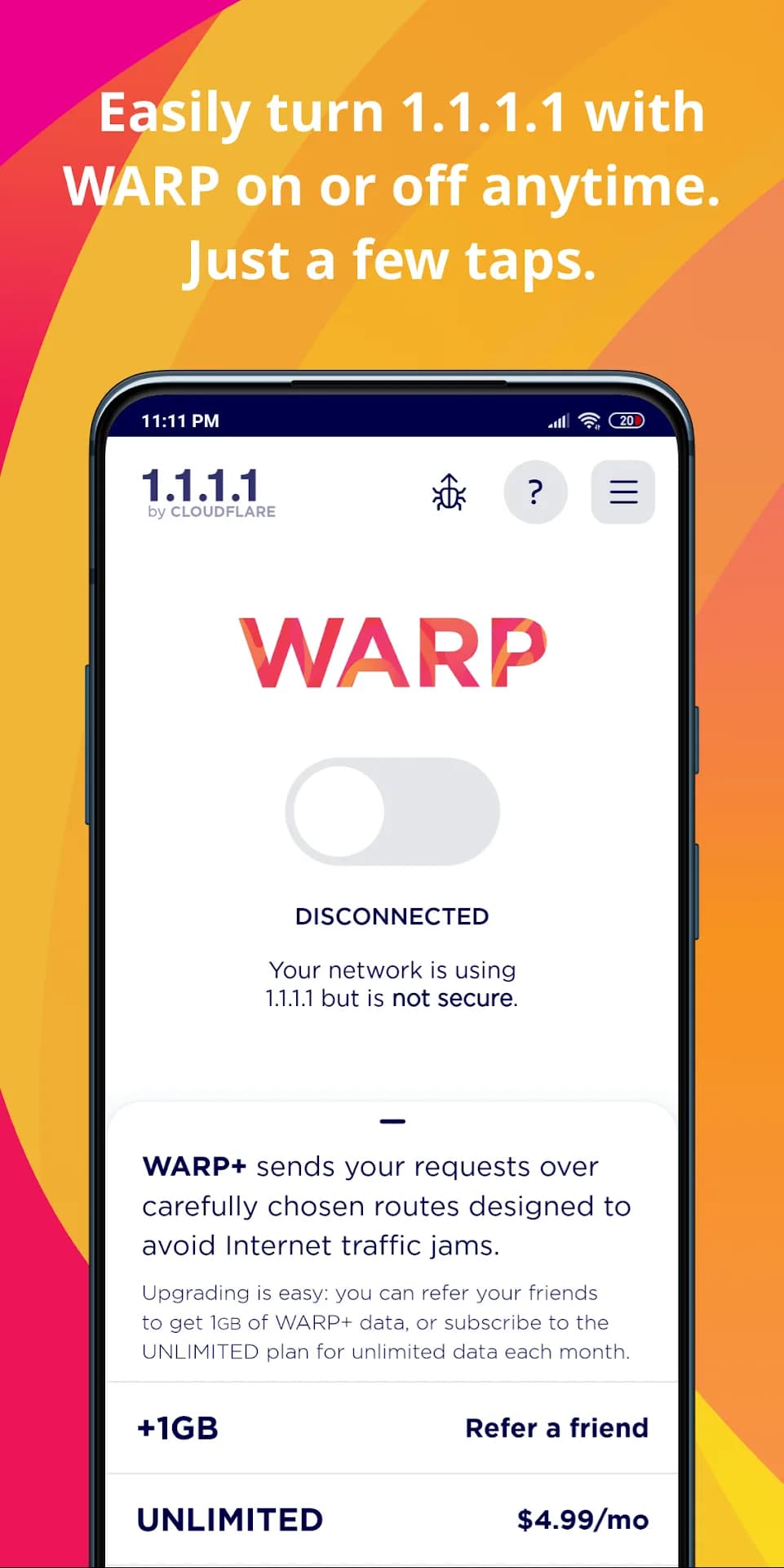 1.1.1.1 VPN مهكر — لقطة شاشة 1
