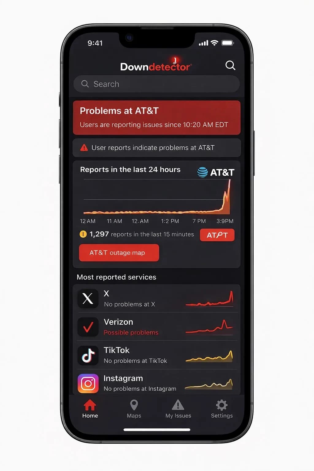 Downdetector مهكر — لقطة شاشة 1