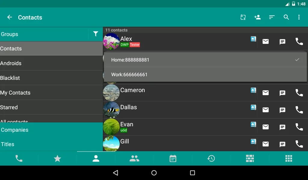 DW Contacts Phone SMS مهكر — لقطة شاشة 8