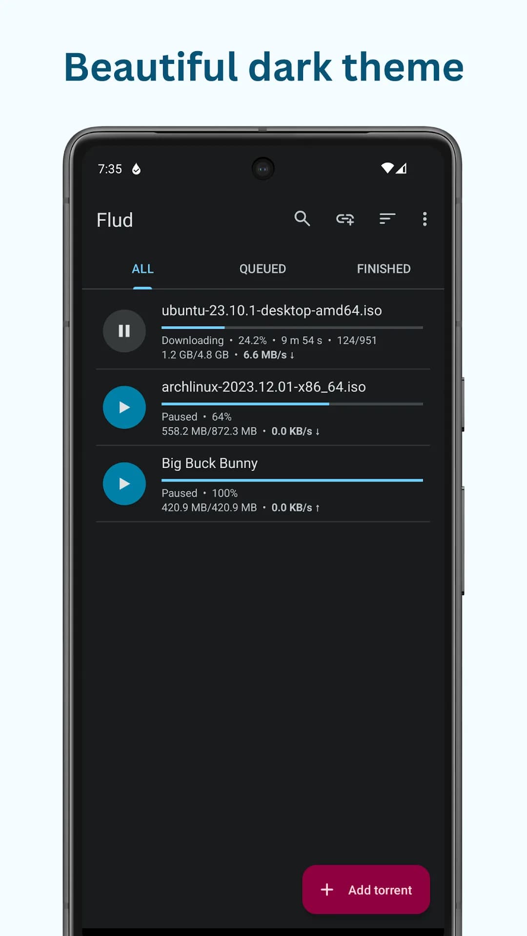 Flud+ Torrent Downloader مهكر — لقطة شاشة 3