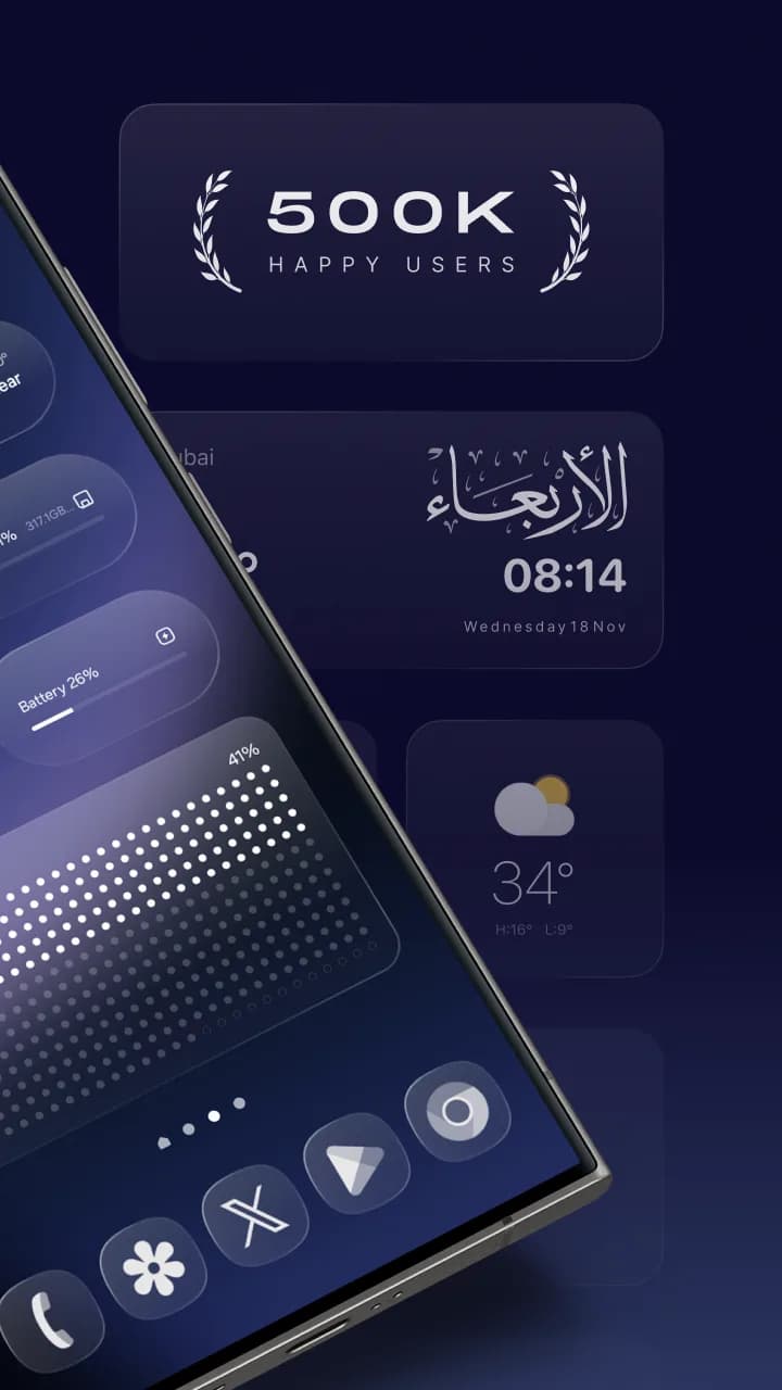 Glassify Widgets مهكر — لقطة شاشة 2