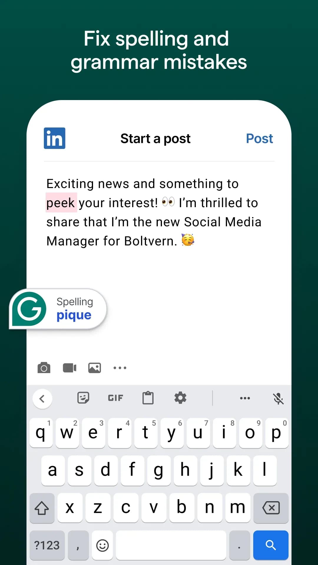 Grammarly Keyboard مهكر — لقطة شاشة 3