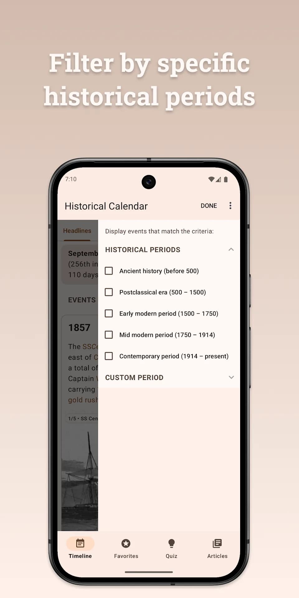 Historical Calendar مهكر — لقطة شاشة 8