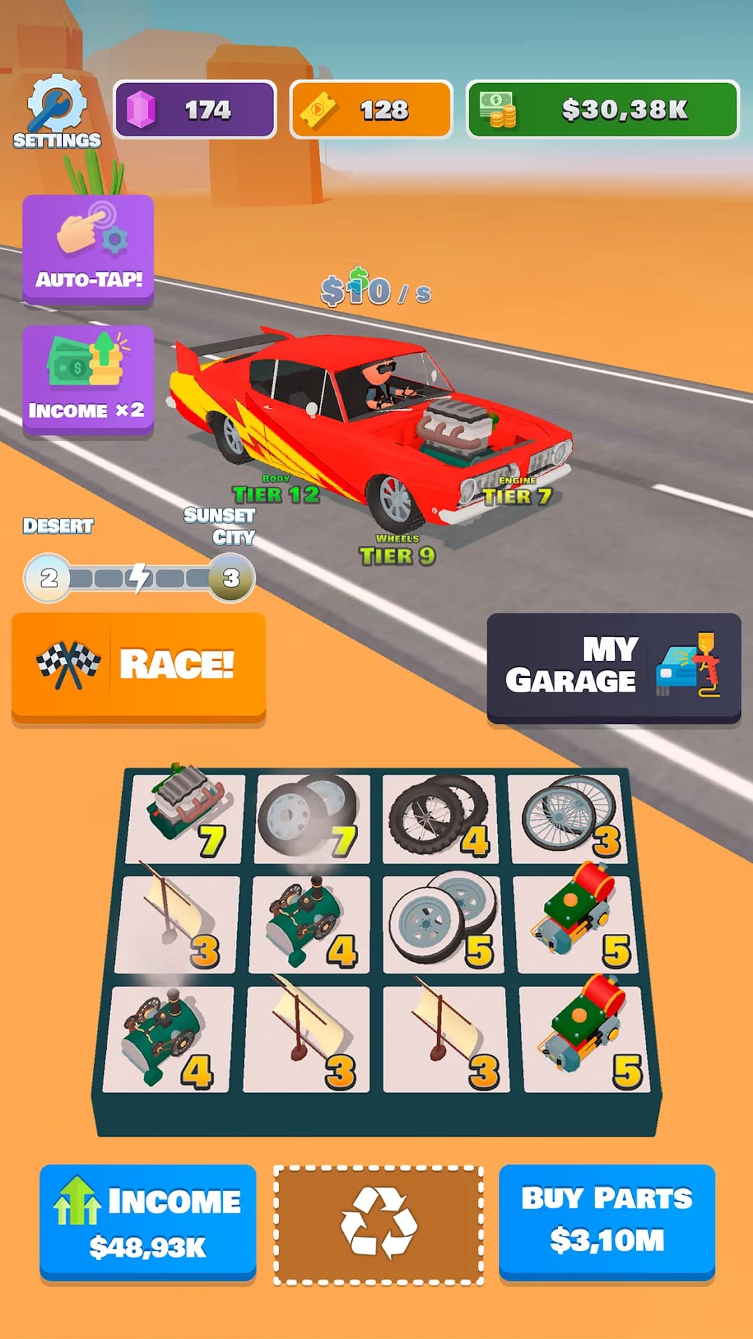 idle racer مهكرة — لقطة شاشة 2