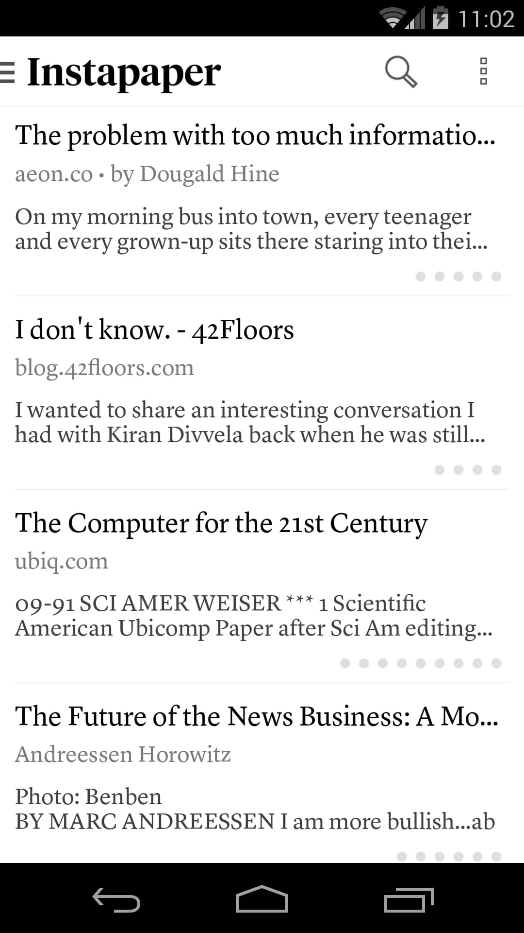 Instapaper مهكر — لقطة شاشة 1