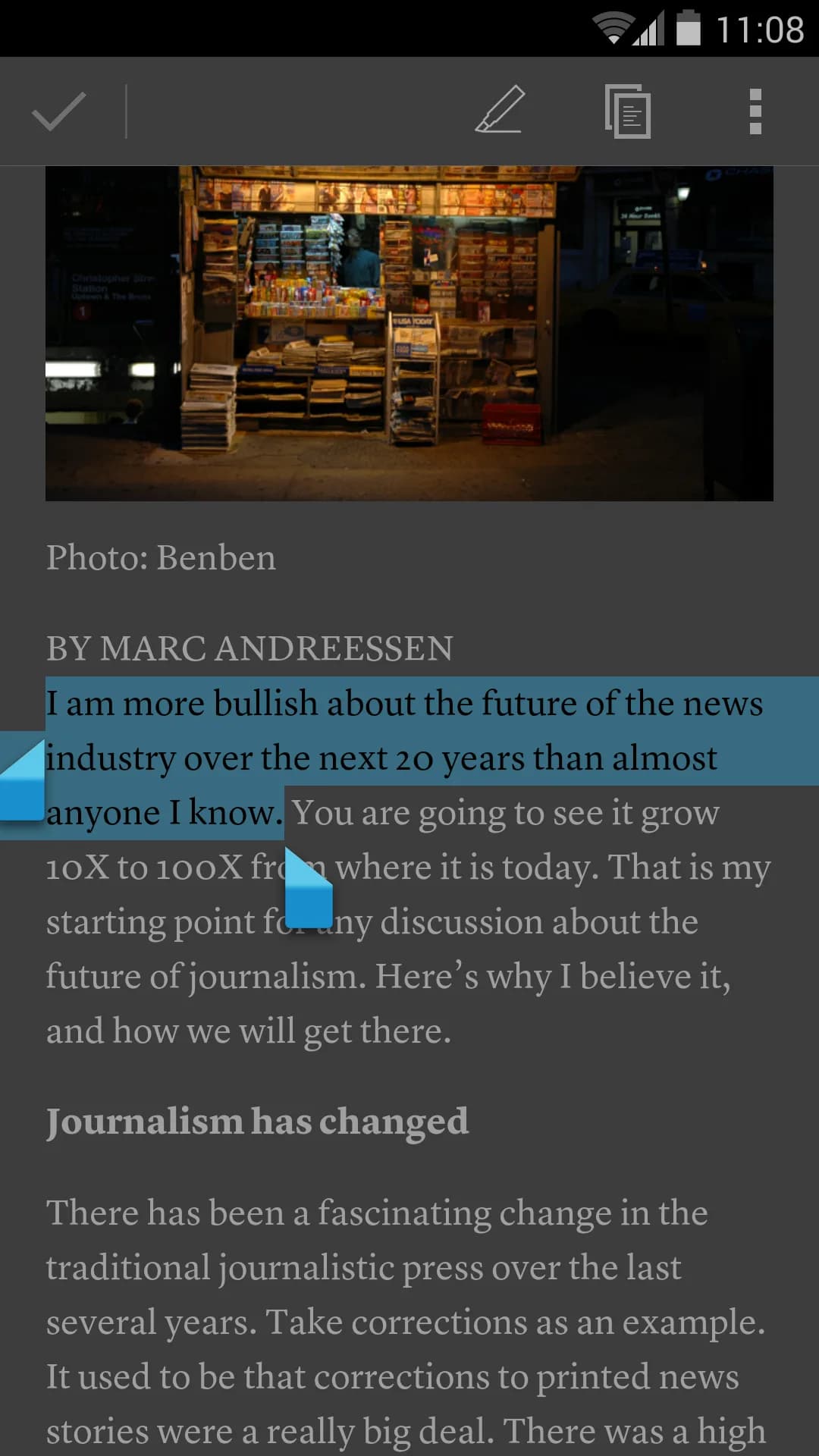 Instapaper مهكر — لقطة شاشة 5