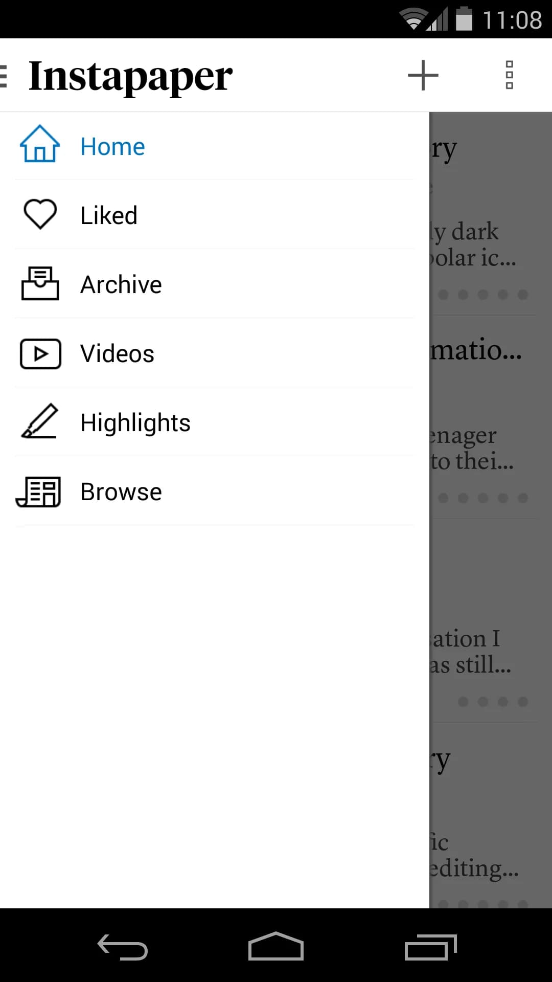 Instapaper مهكر — لقطة شاشة 6