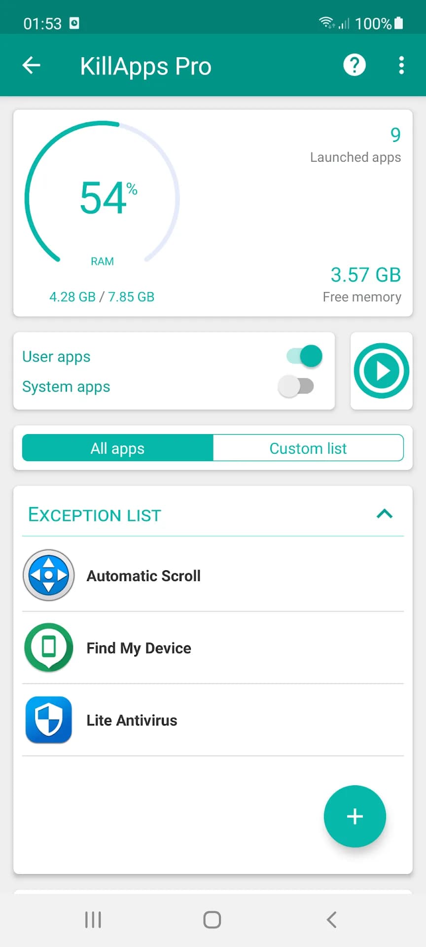 KillApps Pro مهكر — لقطة شاشة 1