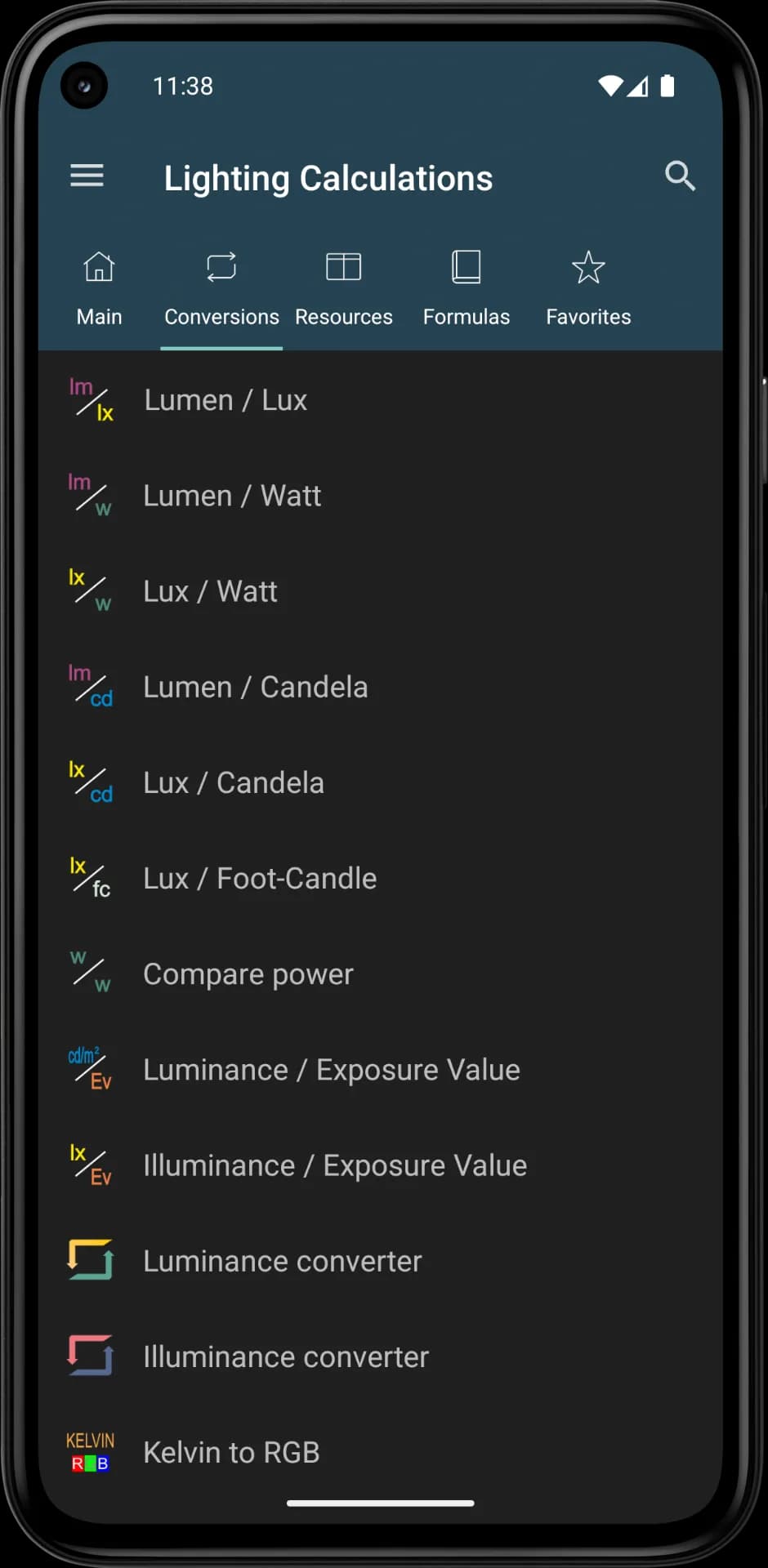 Lighting Calculations مهكر — لقطة شاشة 2