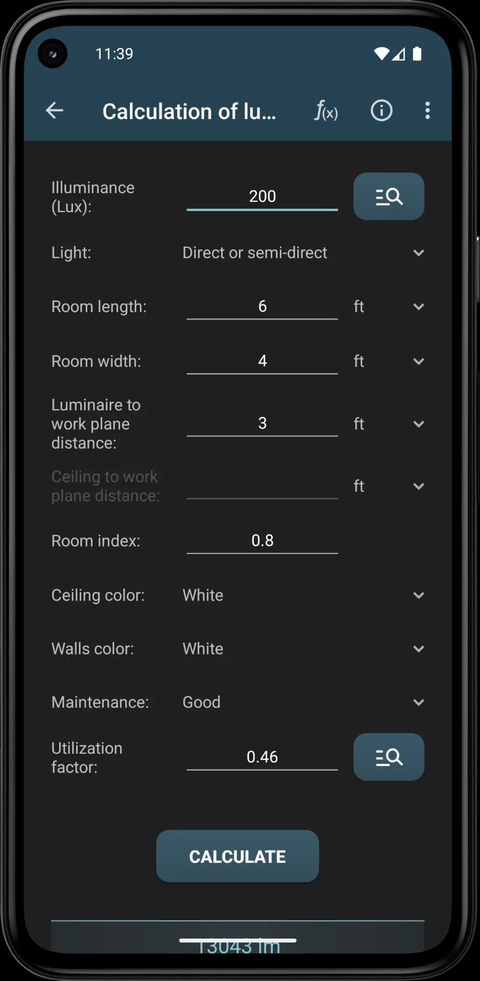 Lighting Calculations مهكر — لقطة شاشة 3
