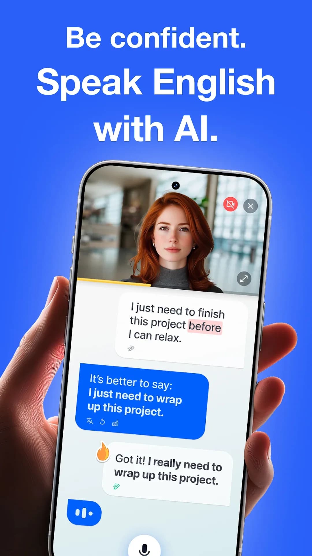 Speak English with Loora AI مهكر — لقطة شاشة 1