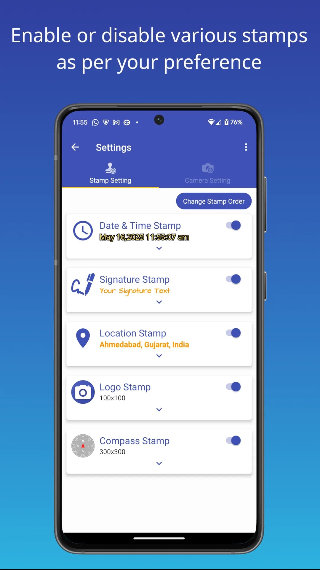 PhotoStamp Camera مهكر — لقطة شاشة 2