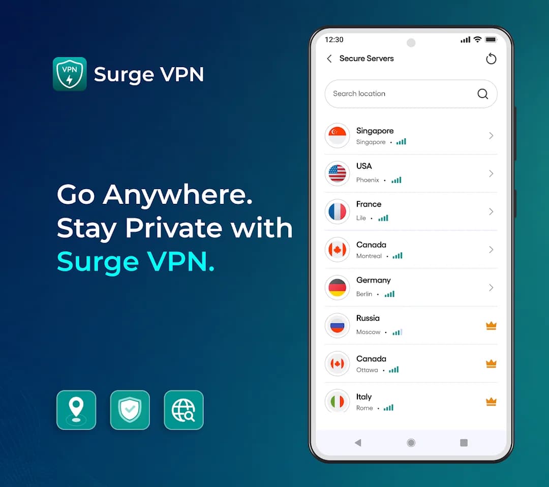 Surge VPN مهكر — لقطة شاشة 1