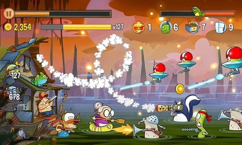 Swamp Attack مهكرة — لقطة شاشة 3