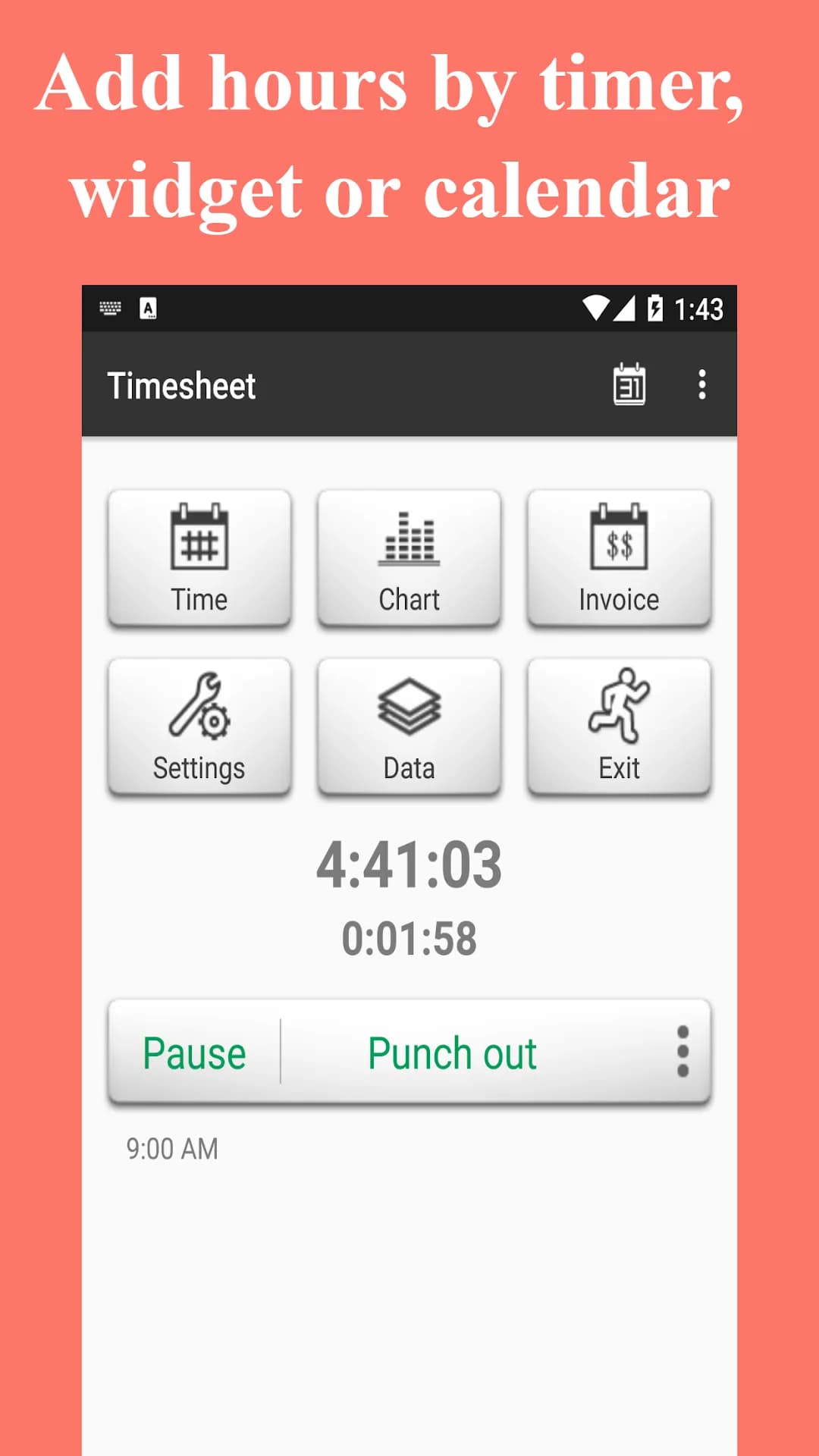 Timesheet مهكر — لقطة شاشة 1