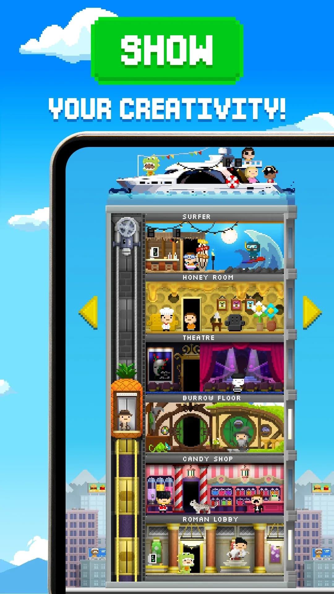 Tiny Tower مهكرة — لقطة شاشة 3