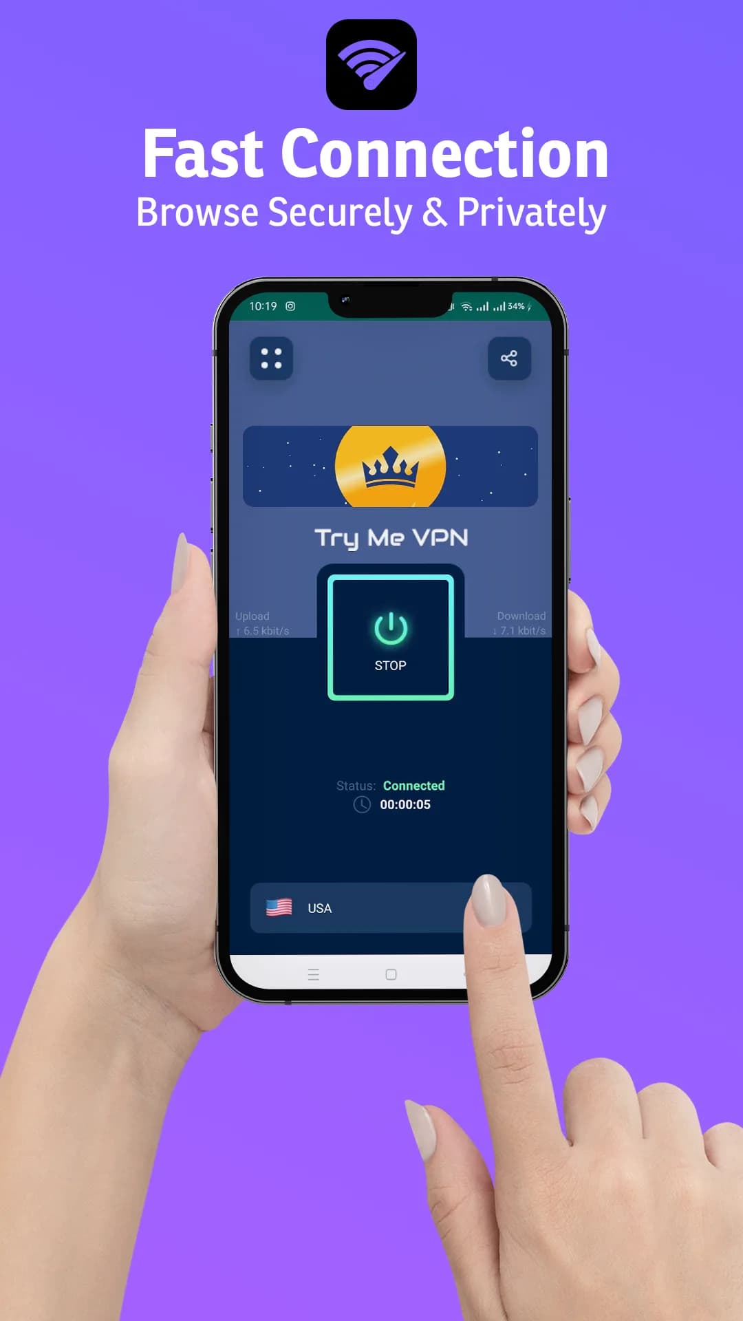 Tryme VPN مهكر — لقطة شاشة 1