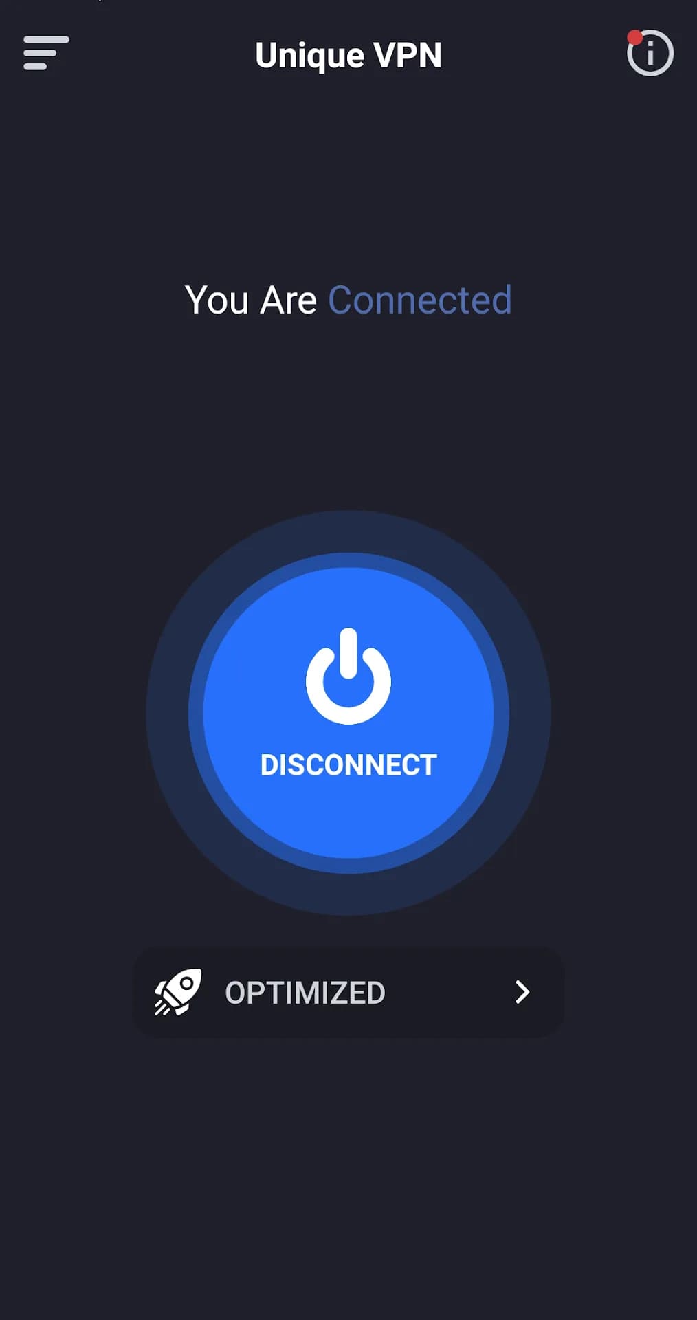 Unique VPN مهكر — لقطة شاشة 1