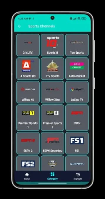 Sportzfy Tv مهكر — لقطة شاشة 1