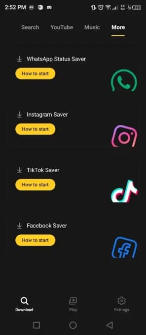Snaptube VIP مهكر — لقطة شاشة 1