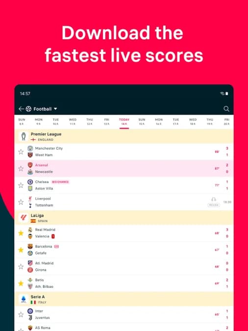 FlashScore مهكر — لقطة شاشة 1