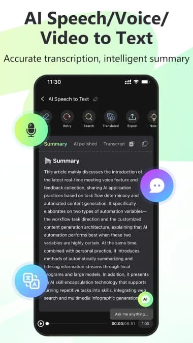 RecCloud - AI Speech to Text مهكر — لقطة شاشة 3