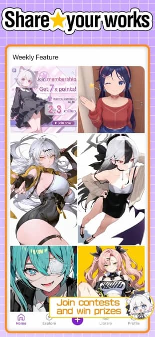 PixAI: AI Anime Art Generator مهكر — لقطة شاشة 3