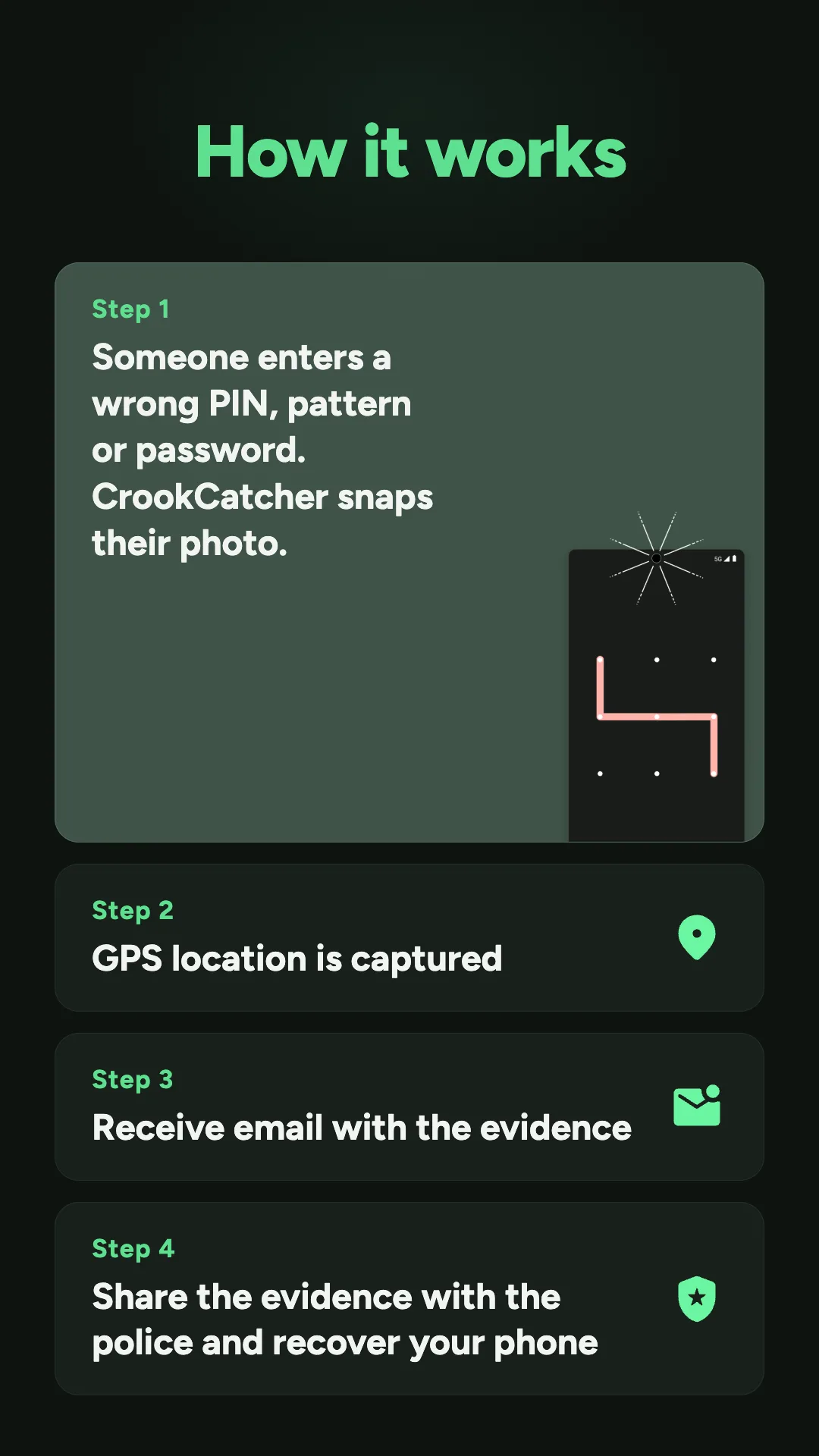 برنامج CrookCatcher مهكر مهكر — لقطة 3
