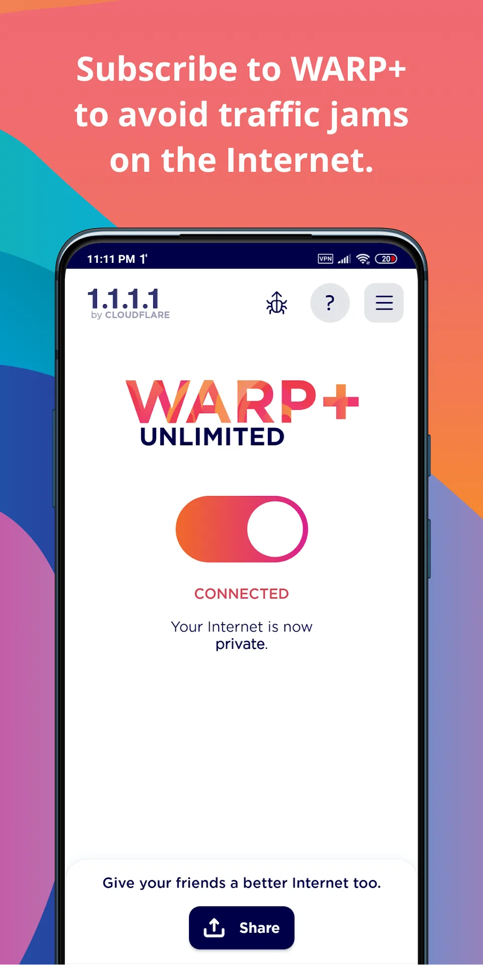 مُعَطِّل 1.1.1.1 VPN مهكر &mdash; لقطة 3