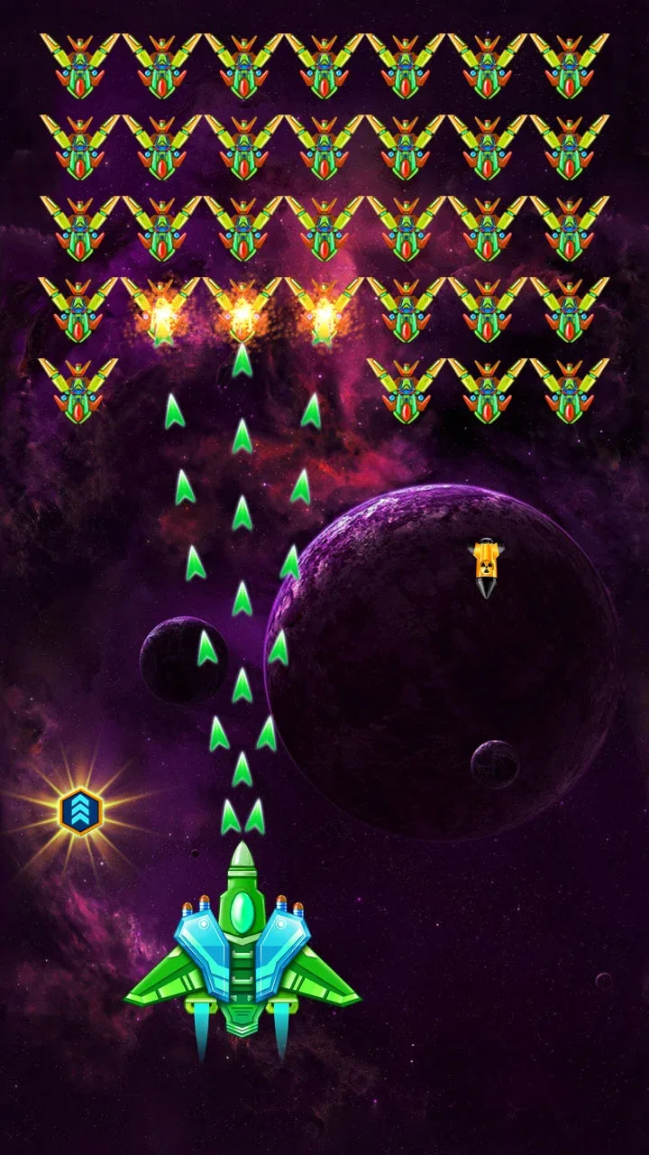 لعبة غالاكسي أتك Alien Shooter مهكرة مهكرة — لقطة 1