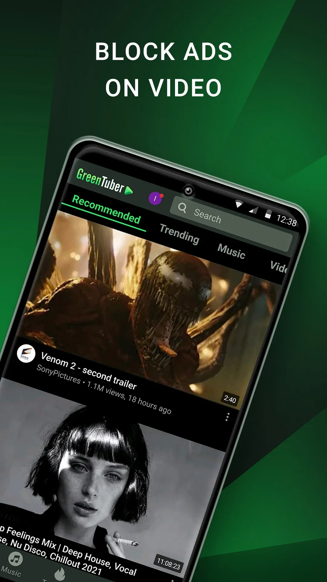 تطبيق GreenTuber Pro مهكر مهكر — لقطة 1
