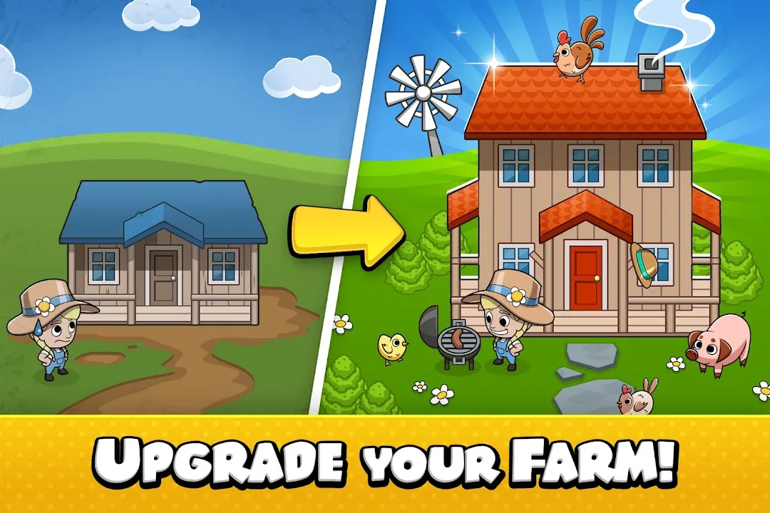 لعبة مزرعة Idle Farm Tycoon مهكرة مهكرة — لقطة 2