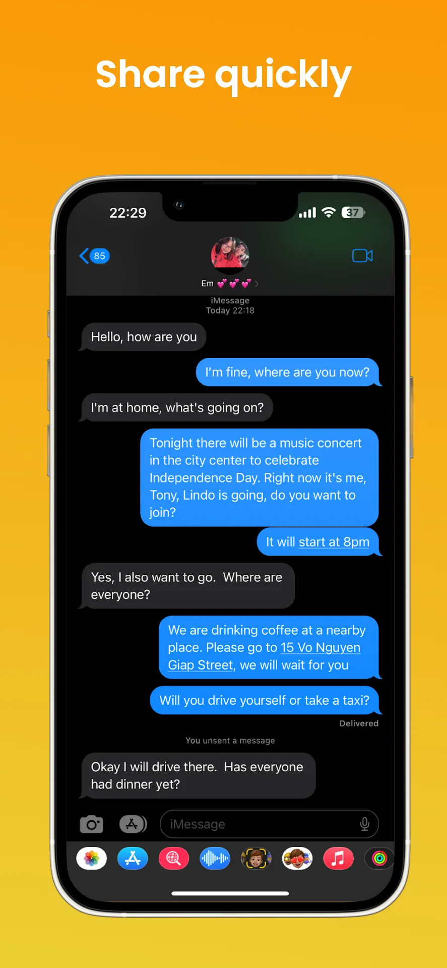 تطبيق رسائل iOS 17 مهكر مهكر — لقطة 2