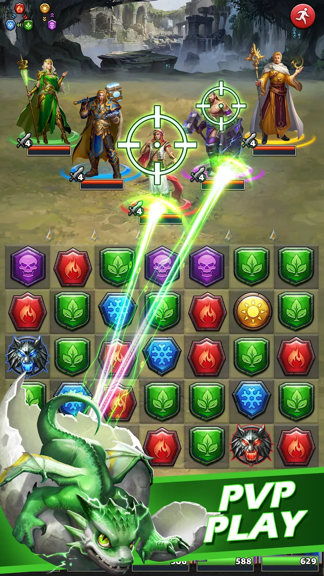 MythWars & Puzzles: RPG Match3 MOD — Screenshot 3