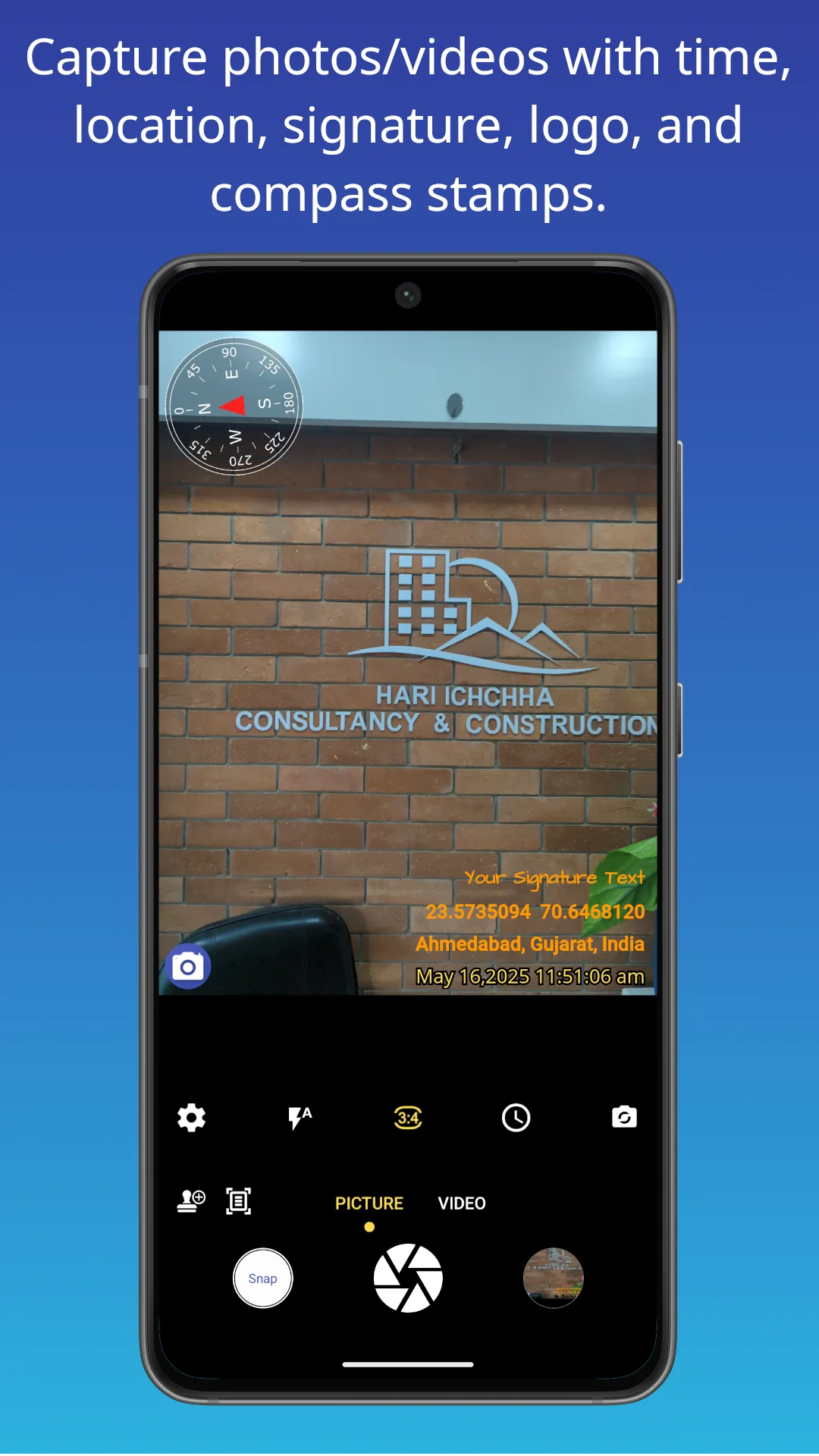 تطبيق PhotoStamp Camera مهكر مهكر — لقطة 1