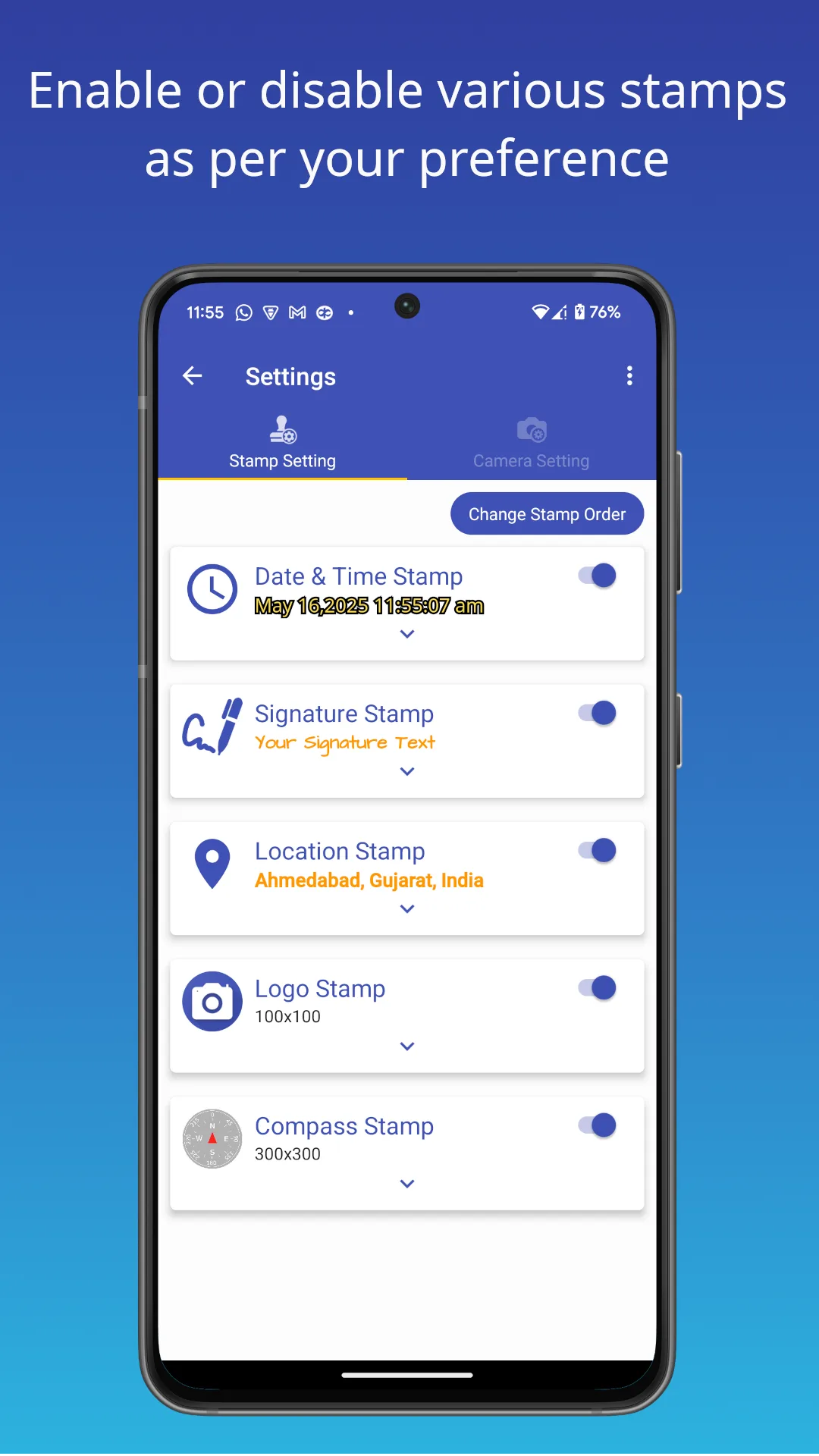 تطبيق PhotoStamp Camera مهكر مهكر — لقطة 2