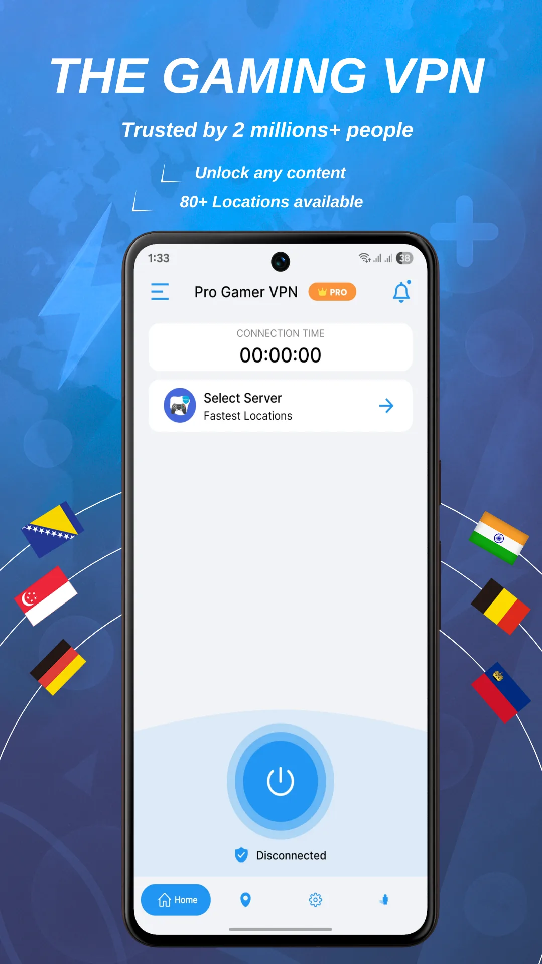 تطبيق برو جيمر VPN مهكر مهكر — لقطة 1