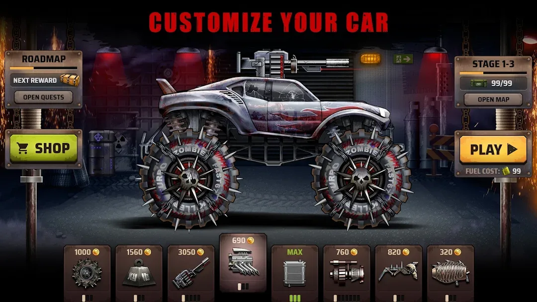 Zombie Hill Racing: Earn Climb MOD APK — Screenshot 1